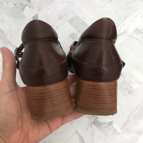 THINK! Mary Jane Leather Heels Size EU=38/ US=7 - Picture 4 of 8